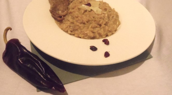 Faire un risotto au thé cointreaupolitan et porc au parmesan